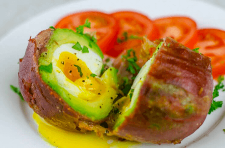 Prosciutto-Wrapped Avocado Egg | Recipe | Avocado egg, Avocado ...