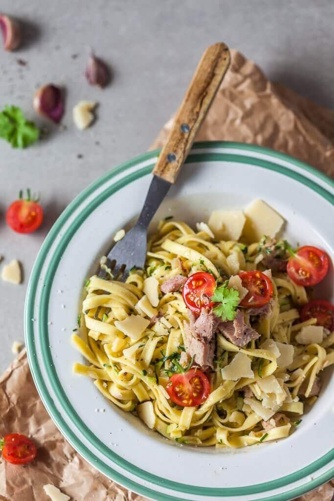 Tuna And Cabbage Or Courgette Noodles