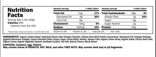 Multi Collagen Protein Bar Nutritional Guide